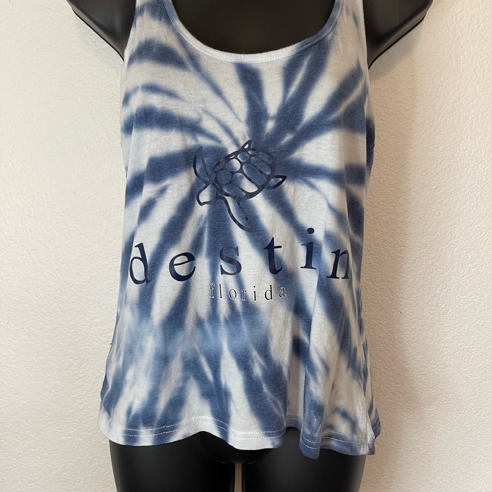 Destin Blue Tie-Dye Tank Top